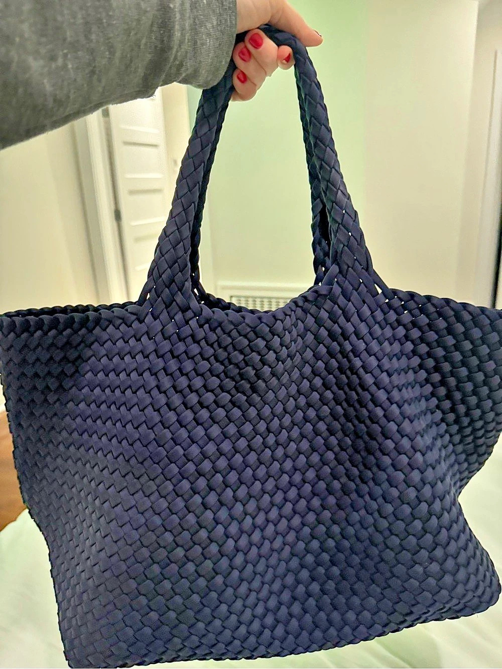 Naghedi St. Barths Medium Tote Woven Bag in Blue